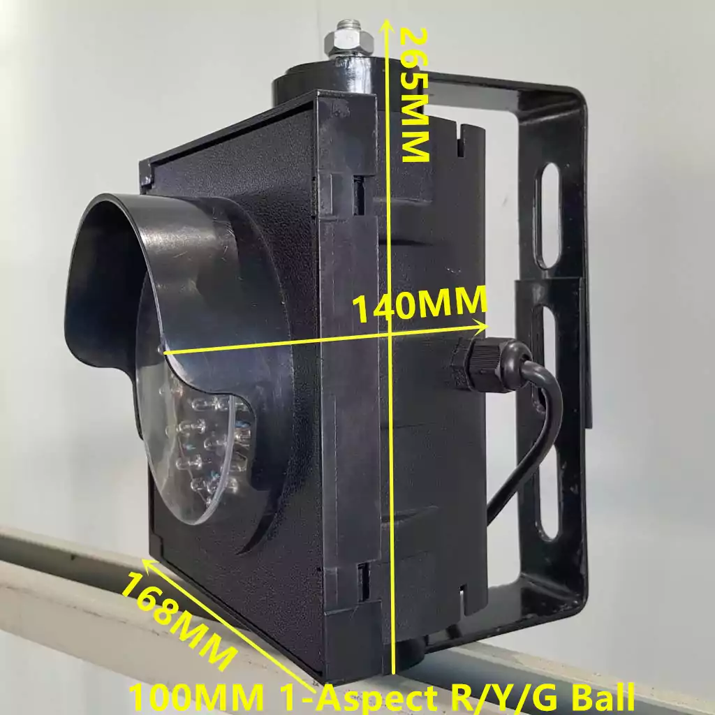 1-إشارة مرور LED 100 مم على شكل كرة أحمر أصفر أخضر