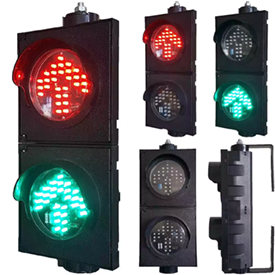 Semáforo LED con flecha roja y verde de 2 aspectos y 4 pulgadas