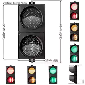 2-Aspect Led Traffic Light Countdown Timer With Red Yellow Green Ball